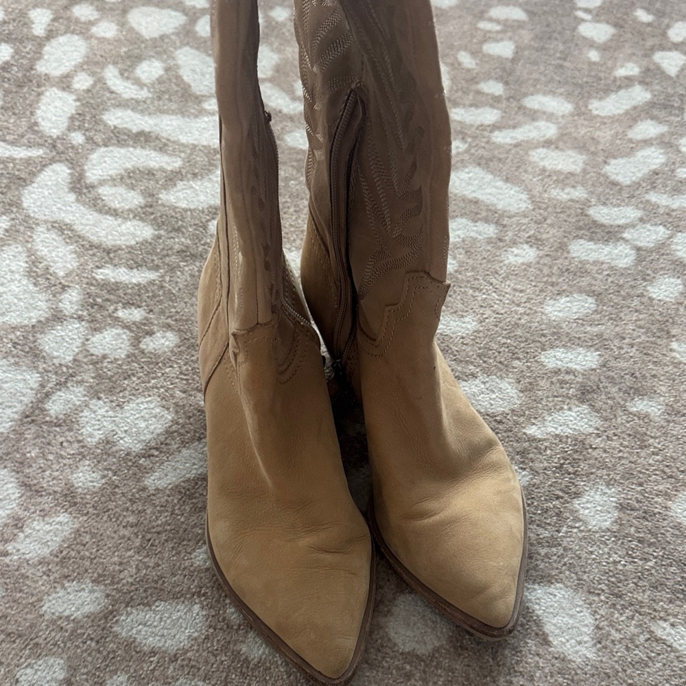 Dolce Vita Tan Western Knee-High Heeled Boots 9.5 - Picture 6 of 6
